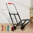 thumbnail image 1 of Foldable Hand Truck Adjustable Handle Collapsible Trolley Cart Durable Folds Down Flat for and Storage Portable Pipe 28mm PU Wheel, 1 of 8