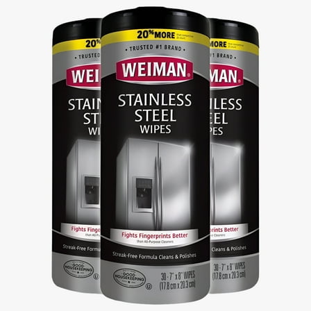 Weiman Stainless Steel Cleaner Wipes - 30 Count (3 Pack)