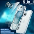 thumbnail image 3 of JETech 5 in 1 Matte Case for iPhone 15 6.1-Inch with 2-Pack Each Tempered Glass Screen Protector and Camera Lens Protector, Translucent Back Shockproof Phone Cover (Blue), 3 of 7