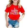 thumbnail image 3 of MIASHUI T-Shirt à Manches Courtes pour Garçons et Filles, Imprimés Graphiques Mignons, Col Rond, Rouge, 8-9 Ans, 3 of 4