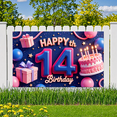 thumbnail image 4 of Decorative Design Birthday Banner Cake Decoration Happy 14th Party Backdrop Polyester Material for Birthday Party Celebration Kids Party, 4 of 7