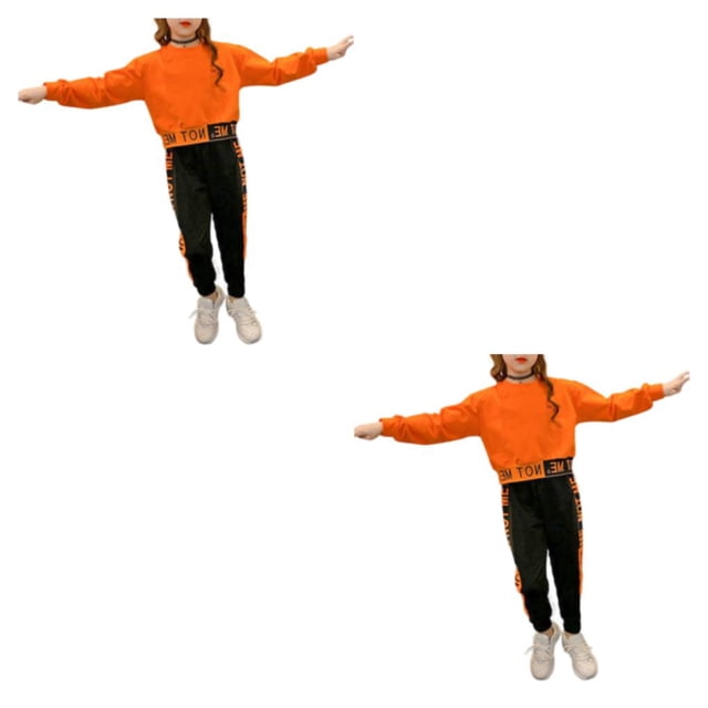 Minnieouse Viajar Senderismo Niñas Deportes Camisa Pantalones Conjunto Fiesta Correr Jogging Ejercicio Niños Tops Pantalones Naranja 110 cm Naranja 110cm 2Conjunto
