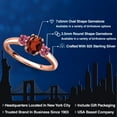 thumbnail image 2 of Gem Stone King 18K Rose Gold Plated Silver Red Garnet and Pink Tourmaline Engagement Ring for Women | 1.17 Cttw | Oval 7X5MM | Gemstone January Birthstone | Size 5, 2 of 6