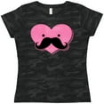 thumbnail image 3 of Inktastic Kawaii Mustache Heart Women's T-Shirt, 3 of 5
