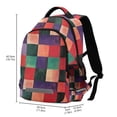 thumbnail image 2 of FORMRS Unisex Backpack Elementary School Travel Bookbag with Reflective Stripes, Red and Purple Plaid Pattern, 2 of 7