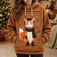 thumbnail image 3 of BOOMNY Christmas Pet Pouch Hoodie for Women Cute Animal Graphic Cat Dog Hoodies for Women Kangaroo Pocket Warm Winter Animal Holder, 3 of 5