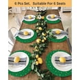 thumbnail image 4 of 13 Inch Round Placemats Set of 6, Christmas Green Non Slip Heat Insulation PP Table Mats, Winter Snowflakes Xmas Retro Washable Place Mats for Kitchen Dining Party Table Decor, 4 of 7