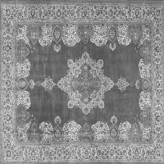 Ahgly Company Indoor Square Persian Gray Traditional Area Rugs, 8' Square