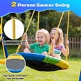 thumbnail image 4 of Metal Swing Sets for Backyard,Fashionsport Outfitters Heavy-Duty Outdoor Kids Swing sets for Playground,Outside Toys with Saucer Swing,Glider,Wave Slide,Belt Swing ,Trapeze Bar Swing for Aged 3-12, 4 of 11