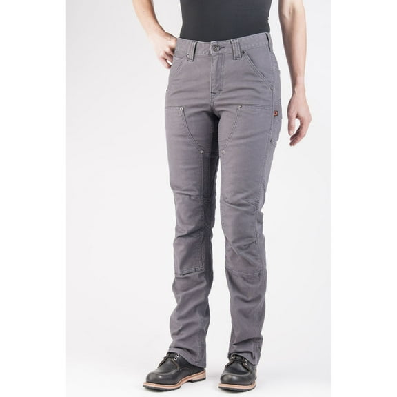 Dovetail Workwear Britt Utility, Straight Leg Fit, Cargo Pants for Women, 11 Functional Pockets, Grey Canvas