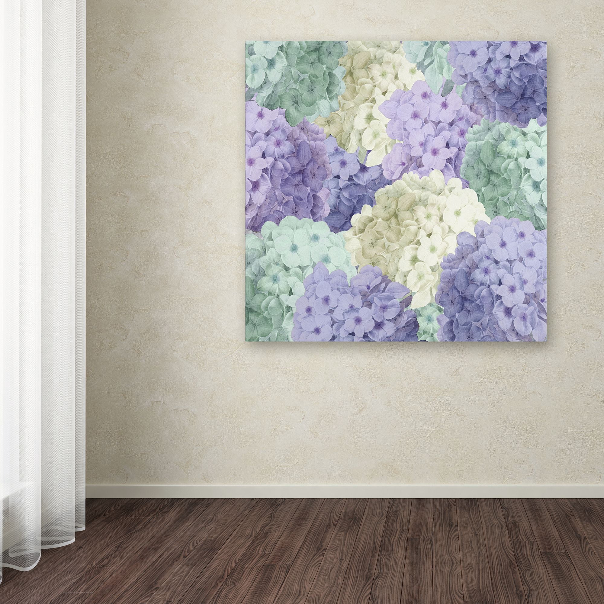 Color Bakery 'Hortensia Groundless Cool Tones' Huge Canvas Art 35 x 35