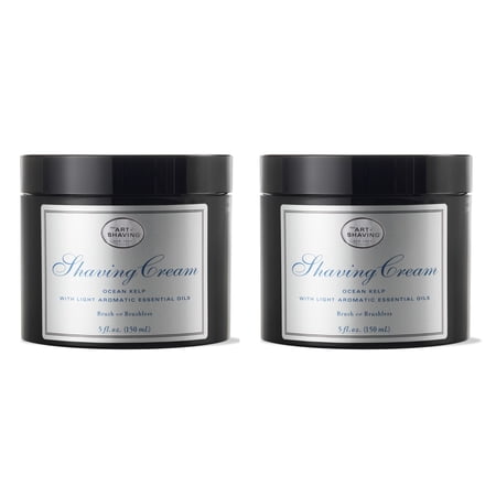 The Art Of Shaving Shaving Cream, Ocean Kelp, 5 Oz (Pack of 2) + 3 Count Eyebrow Trimmer