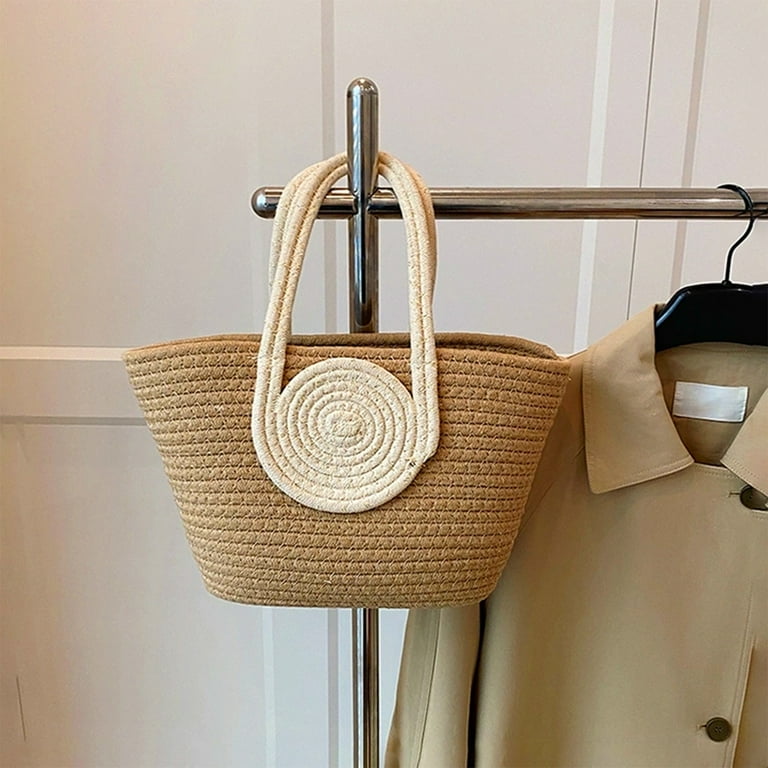 Woven Cotton Rope Tote Bag For Women - Vibrant, Large Carryall & Shoulder Bag