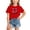 Red, variant on HGIEYS Girls Summer Crew Neck T-Shirt, Sparkly Rhinestone Cherry Print Loose Casual Short Sleeve Top Kids Daily Fashion Tee 10-12 Years