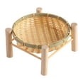thumbnail image 2 of LOVIVER Bamboo Basket Tray Bread Basket Round with Stand Sundries Holder Vegetable Storage Basket Woven Fruit Basket for Home Kitchen 18cm, 2 of 8