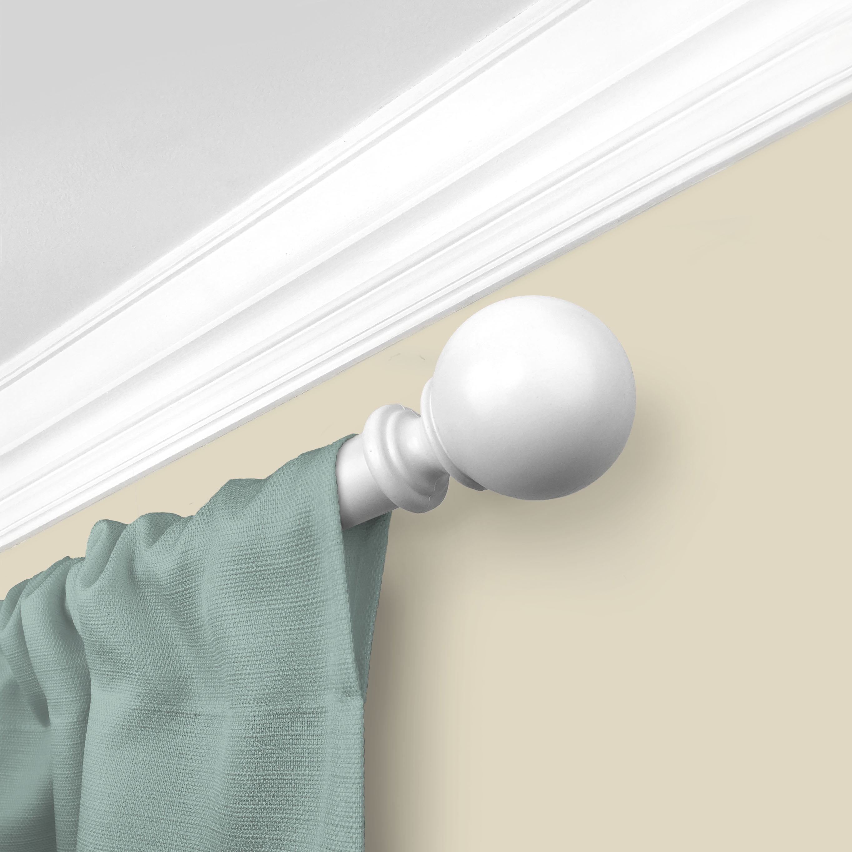 Mainstays 1" Diameter Decorative Curtain Rod with Ball Finial, White