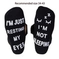 thumbnail image 2 of Unisex Novelty Funny Saying Ankle Socks I Am Not Sleeping Just Resting My Eyes Letters Crew Hosiery Birthday Gifts 1, 2 of 6