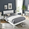 thumbnail image 4 of Bika Hom  Mid-Century Modern Solid Wooden Platform Full Size Bed with Adjustable Height Headboard, Brown, 4 of 7