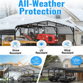 thumbnail image 3 of WUKHG 10x15FT Heavy Duty Metal Carport, Outdoor Car port Canopy with Iron Roof, Durable All-Weather Shelter for Cars, Trucks, Boats & Outdoor Equipment, Easy Quick-Install Assembly, 3 of 11