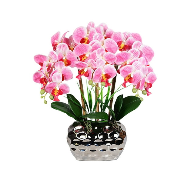 Orquídeas artificiales Bearachild Bonsai Phalaenopsis para decoración de sala de estar Boda color rosa