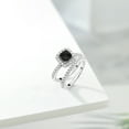 thumbnail image 5 of Gem Stone King 925 Sterling Silver Black Onyx and White Moissanite Wedding Engagement Ring Band Bridal Set for Women (1.44 Cttw, Gemstone Birthstone, Available in Size 5, 6, 7, 8, 9), 5 of 6