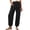 Black, variant on Womens Baggy Wide Leg Pants Casual Elastic Waisted Palazzo Harem Pants with Pockets Gray,XL