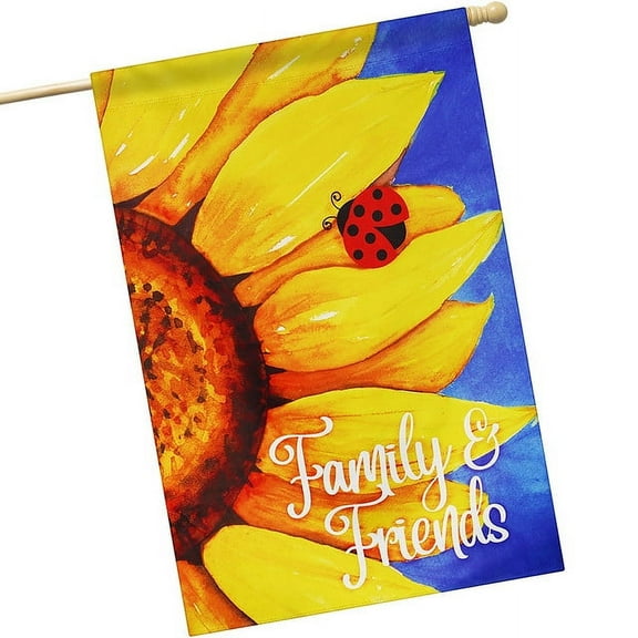 G128 House Flag Family & Friends Sunflower 28"x40"