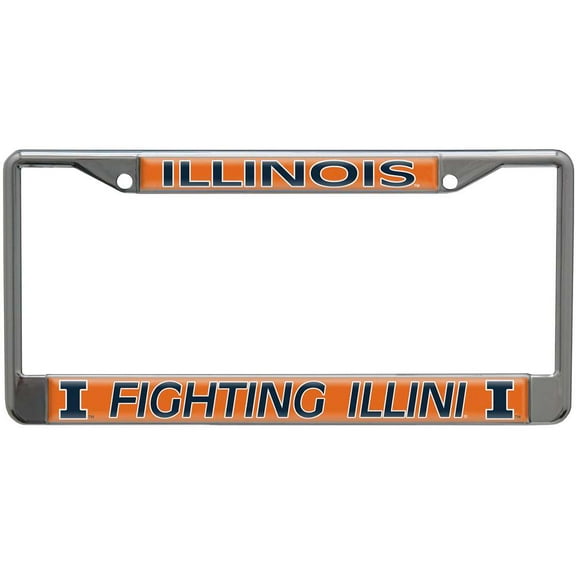 Illinois Fighting Illini Metal License Plate Frame w/Domed Acrylic