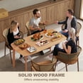 thumbnail image 5 of Resenkos 59-Inch Rustic Pine Wood Dining Table, This Large Rectangular Table Seats Six People Comfortably in Your Kitchen or Dining Room, Natural, 5 of 7