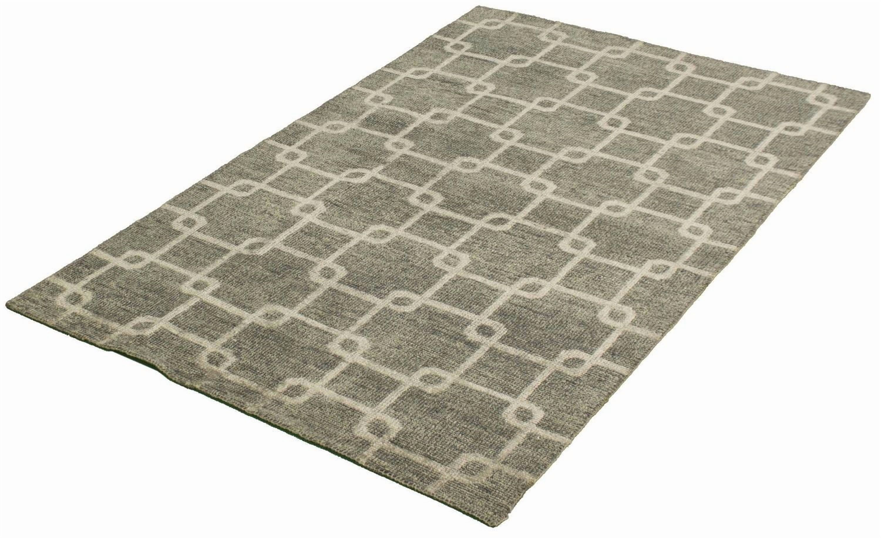 ECARPETGALLERY 5'2" x 8'0" Transitional La Seda Hand-knotted Area Rug for Living Room, Dining Room and Bedroom in Grey
