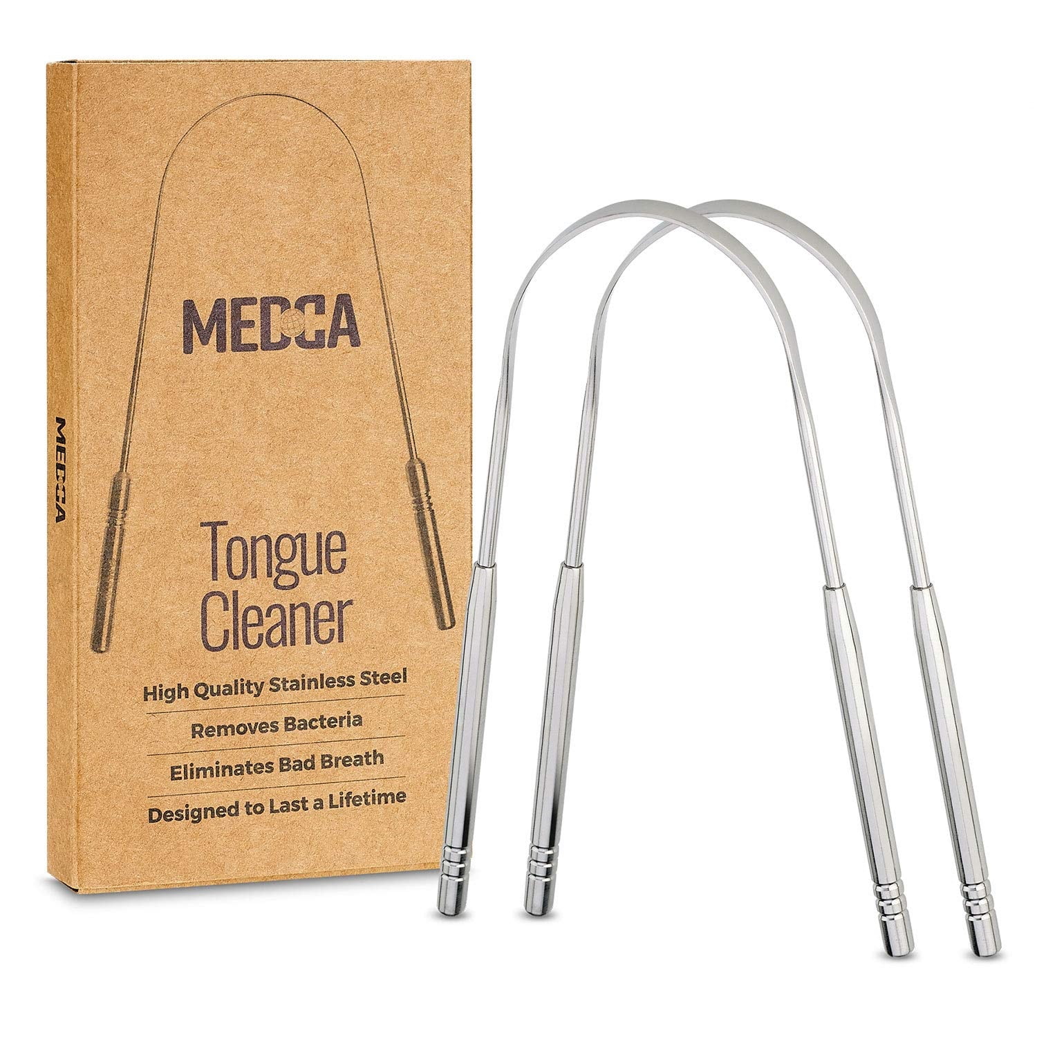 Tongue Scraper Stainless Steel Tongue Cleaner Brush for Help Getting