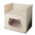 thumbnail image 2 of Maison pour Chat Semi-Fermée Détachable et Lavable pour Quatre Saisons, Lit Sûr et Douillet pour Chatons, Fonctions Multiples, Usage Intérieur et Extérieur, 2 of 8