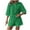 Green, variant on Timegard 2 Piece Sets for Women Lapel V Neck Button 3/4 Sleeve Shirts Wide Leg Shorts Casual Loose Outfits