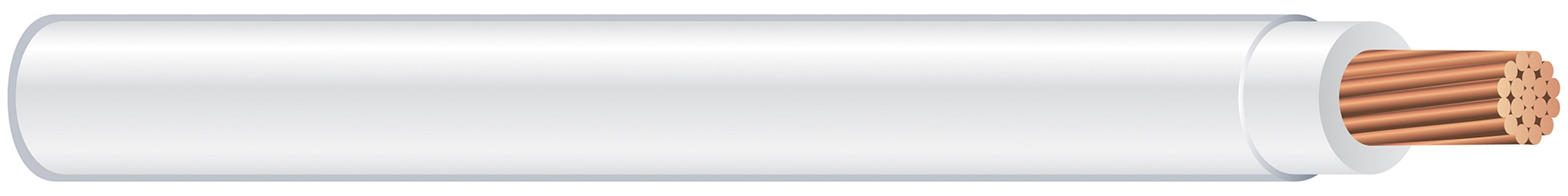 THHN Building Wire, Copper, 6 AWG, 1C, White, Stranded, 500 ft 20494101