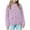Purple, variant on Girls Sherpa Fleece Jacket Kids Lightweight Button Down V Neck Coat Fall Winter Warm Outerwear with Pockets
