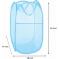 thumbnail image 2 of Minzimin 1/2 Pack Foldable Popup Laundry Basket, Collapsible Portable Mesh Clothes Washing Laundry Hamper with Reinforced Carry Handles, 2 of 5