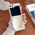 thumbnail image 1 of Compatible for Samsung Galaxy Z Flip5 Slim Lightweight Case, Make-up Mirror Rugged PC + TPU Shockproof Cover, Glossy Hybrid Non-Yellowing Folding Case for Samsung Galaxy Z Flip5,Gold, 1 of 8