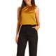 thumbnail image 1 of INSPIRAR CHIC Blusas de Trabajo Sin Mangas de Satén para Mujeres con Lazo en el Cuello Color Sólido M Amarillo, 1 of 6