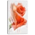 thumbnail image 2 of Red Rose Painting with Splashes - Floral Canvas Art Print, 2 of 4