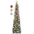 thumbnail image 1 of Bastón de caramelo desplegable HMASYO para árbol de Navidad, 1,5 m, con luces y decoración, 1 of 8
