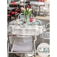 thumbnail image 4 of Outdoor Tablecloth with Umbrella Hole and Zipper, Blue Pumpkins Thanksgiving Round Table Cloth 60 Inch Waterproof Tablecloth, Fall Green Eucalyptus Farmhouse Plaid Picnic Table Cover for Patio, 4 of 7