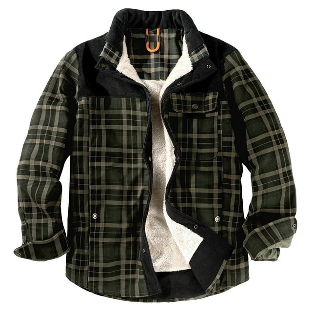Men's Winter Jacket Jacket Plaid Plus Velvet Plus Size Winter Windproof And Warm Hooded Pure Cotton