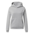 thumbnail image 4 of Scyoekwg Sweatshirt for Women Trendy Classic Solid Colors Long Sleeve Essentials Hoodie Pullover Tops Hooded Neck Pullover Sweatshirt Casual Hoodie Tops Ladies Sweatshirts Gray S, 4 of 5