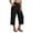 Black, variant on Ynynloco 100%Cotton Capri Pants for Women High Elastic Waisted Wide Leg Loose Casual Lounge Pant Summer Capris with Pockets