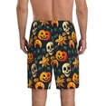thumbnail image 3 of Naloa Halloween Skull Men's Short Pajama Pants, Lounge Comfort Shorts with Elasticized Waistband and Side Pockets - XX-Large, 3 of 9