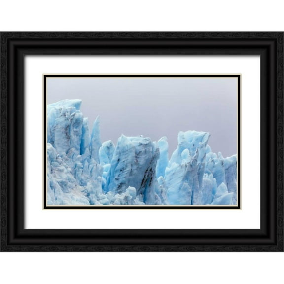 Paulson, Don 32x23 Black Ornate Wood Framed with Double Matting Museum Art Print Titled - Alaska, Glacier Bay NP Margerie Glacier