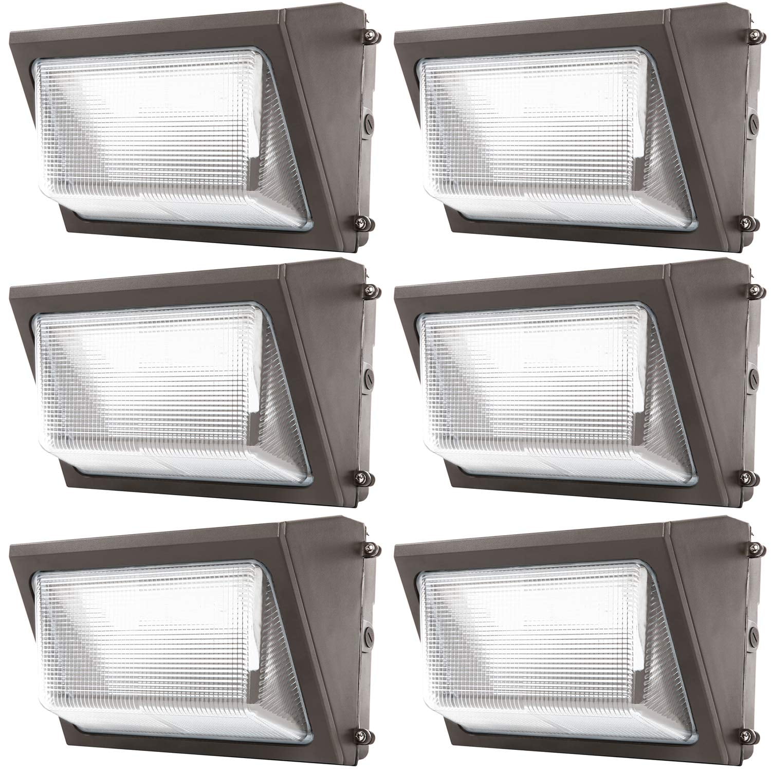 Sunco Lighting 6 Pack 80W LED Wall Pack, Daylight 5000K, 7600 LM, HID