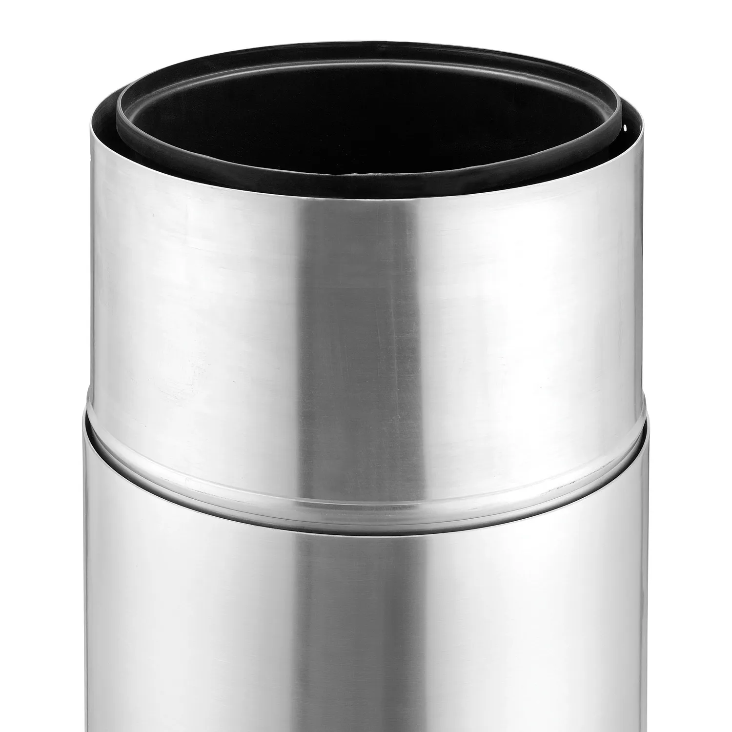 Global Industrial Aluminum Round Open Top Trash Can 35 Gallon Satin Clear