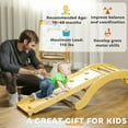 thumbnail image 6 of Qaba Toddler Climbing Toys Set, Indoor 4 In 1 Pikler Set with Arch Climber, Ramp & Cushion, Wooden Montessori Climbing Set, Wood, 6 of 9
