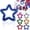 Gold*2+Silver*2+Red*2+Blue*2+Green*2+Hot Pink*2, variant on Patriotic Star Tinsel Wreath,Red White Blue Star Garlands,4th of July Wreath for Front Door Patriotic Star Hanging Wreaths for Memorial Day Independence Day Kitchen Home Indoor Window(Red,8.6inch)
